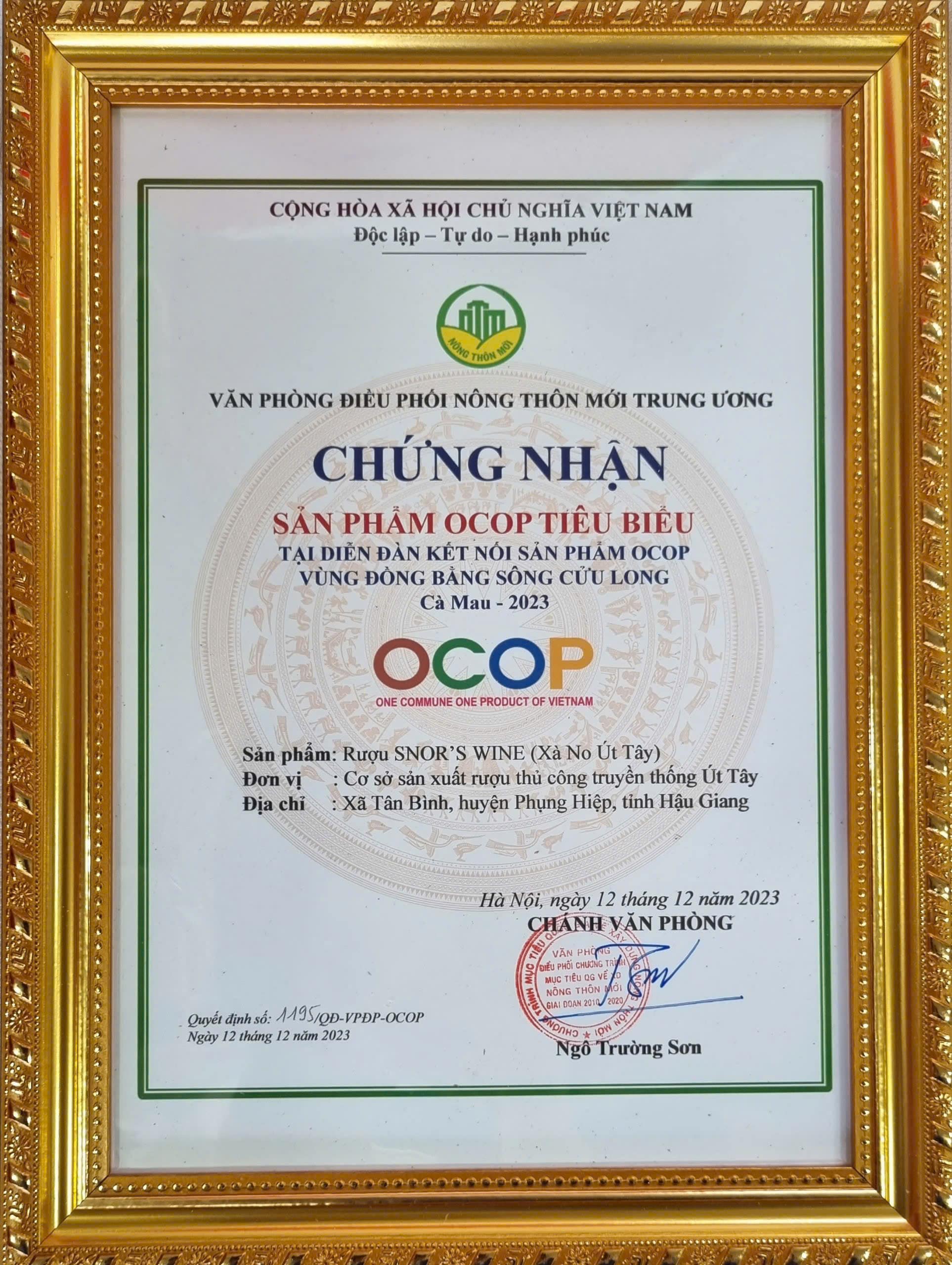 Chứng nhận OCOP